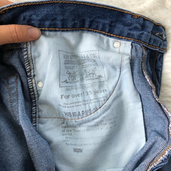 LEVIS • 505 Straight Fit Jeans W33 L30 Dark Stonewash - Picture 10 of 15